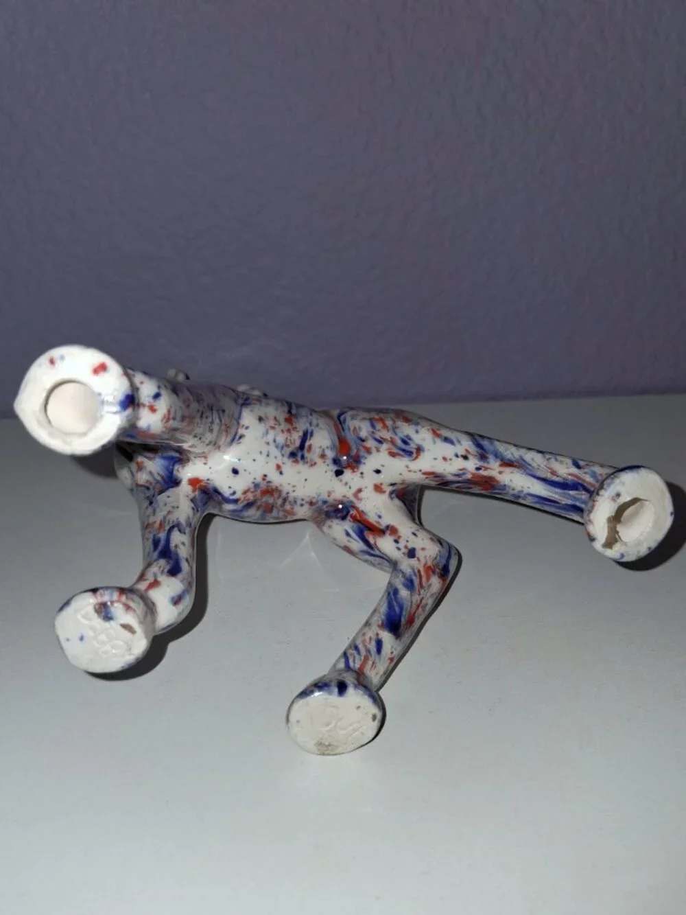 Vintage Red White and Blue Patriotic Painted Pony Foal Horse Ceramic Figurine 6